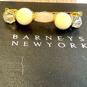 Kazuko Oshima Barneys New York Gold and Cream Brooch